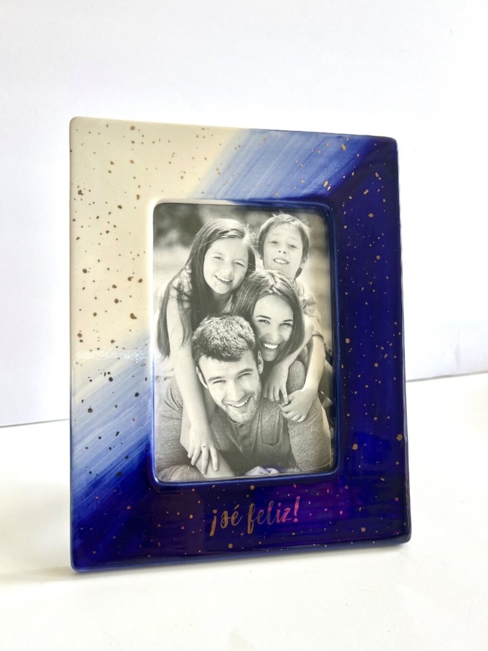 NWT Ceramic Photo Frame 'Ser Feliz"